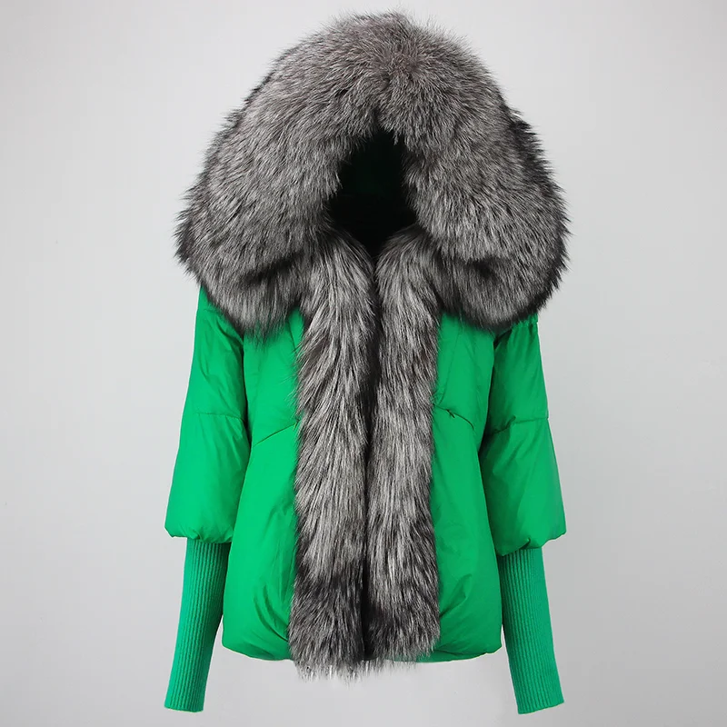 OFTBUY 2023 Real Fox Fur Collar Hooded Winter Jacket Women Natural Thick Warm Loose Oversize Duck Down Coat Streetwear Outerwear