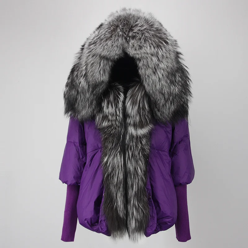 OFTBUY 2023 Real Fox Fur Collar Hooded Winter Jacket Women Natural Thick Warm Loose Oversize Duck Down Coat Streetwear Outerwear