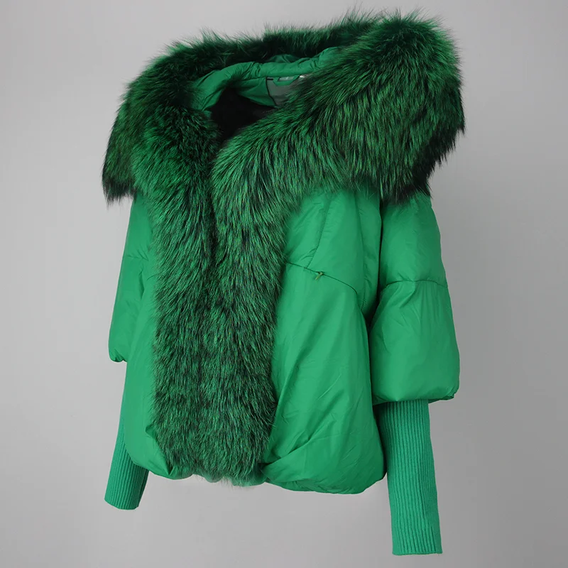 OFTBUY 2023 Real Fox Fur Collar Hooded Winter Jacket Women Natural Thick Warm Loose Oversize Duck Down Coat Streetwear Outerwear
