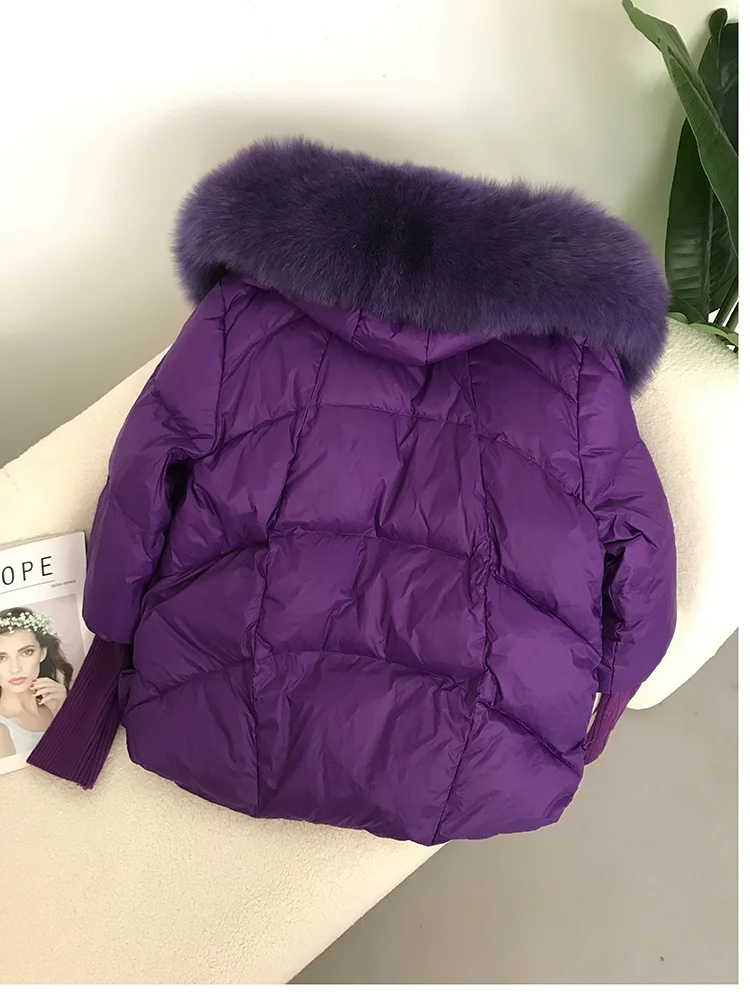 OFTBUY 2023 Real Fox Fur Collar Hooded Winter Jacket Women Natural Thick Warm Loose Oversize Duck Down Coat Streetwear Outerwear