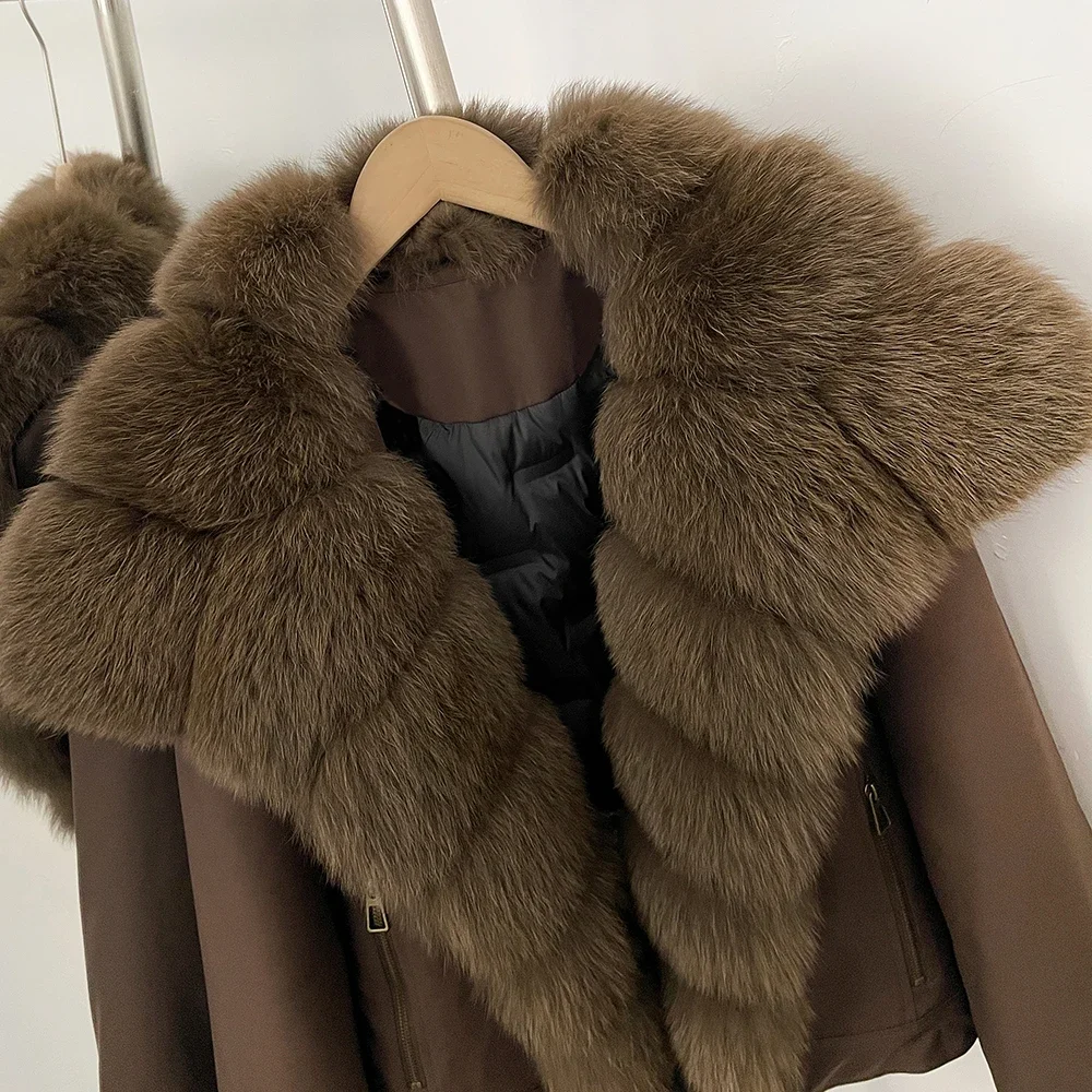 OFTBUY 2026 New Winter Female Duck Down Parka Real Fox Fur Collar Women Natural Fur Warm Jacket Fur Cuffs Casual Coat Outerwear
