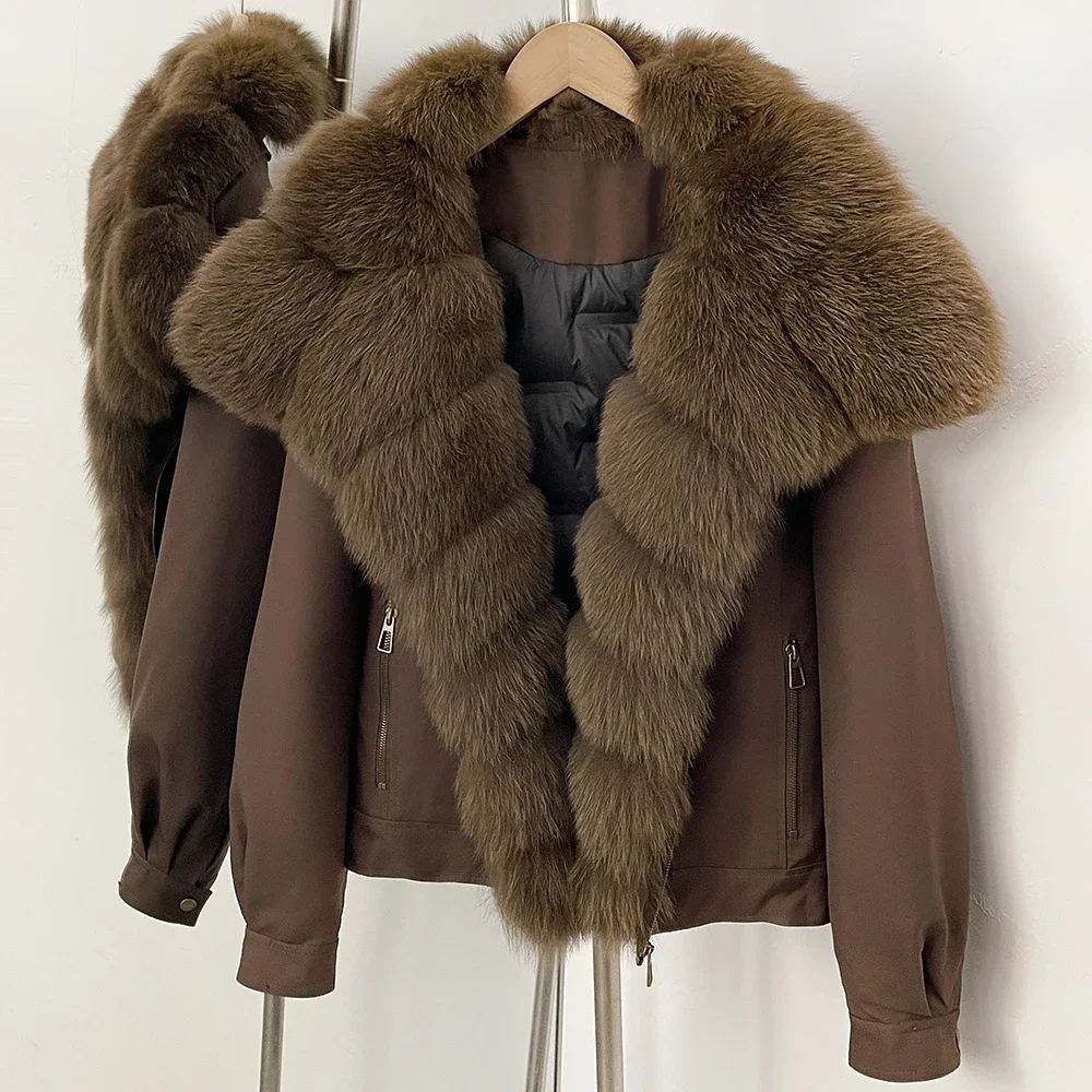 OFTBUY 2026 New Winter Female Duck Down Parka Real Fox Fur Collar Women Natural Fur Warm Jacket Fur Cuffs Casual Coat Outerwear