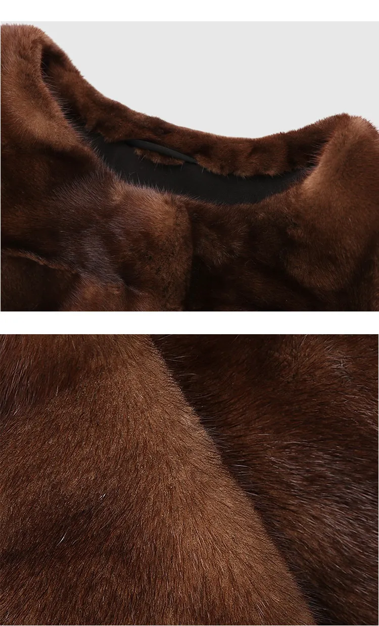 HDHOHR 2026 New100% Real Mink Fur Coat Women Fashion Essential Natural Mink Jacket Winter Thick Warm Long Mink Fur Outerwear