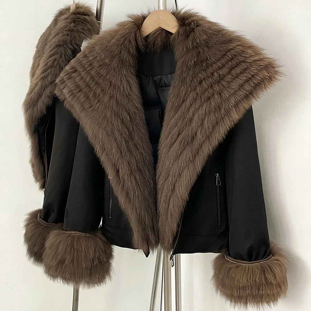 OFTBUY 2026 New Winter Duck Down Women Real Fox Fur Collar Parka Female Warm Puffer Jacket Fur Cuffs Casual Coat Outerwear