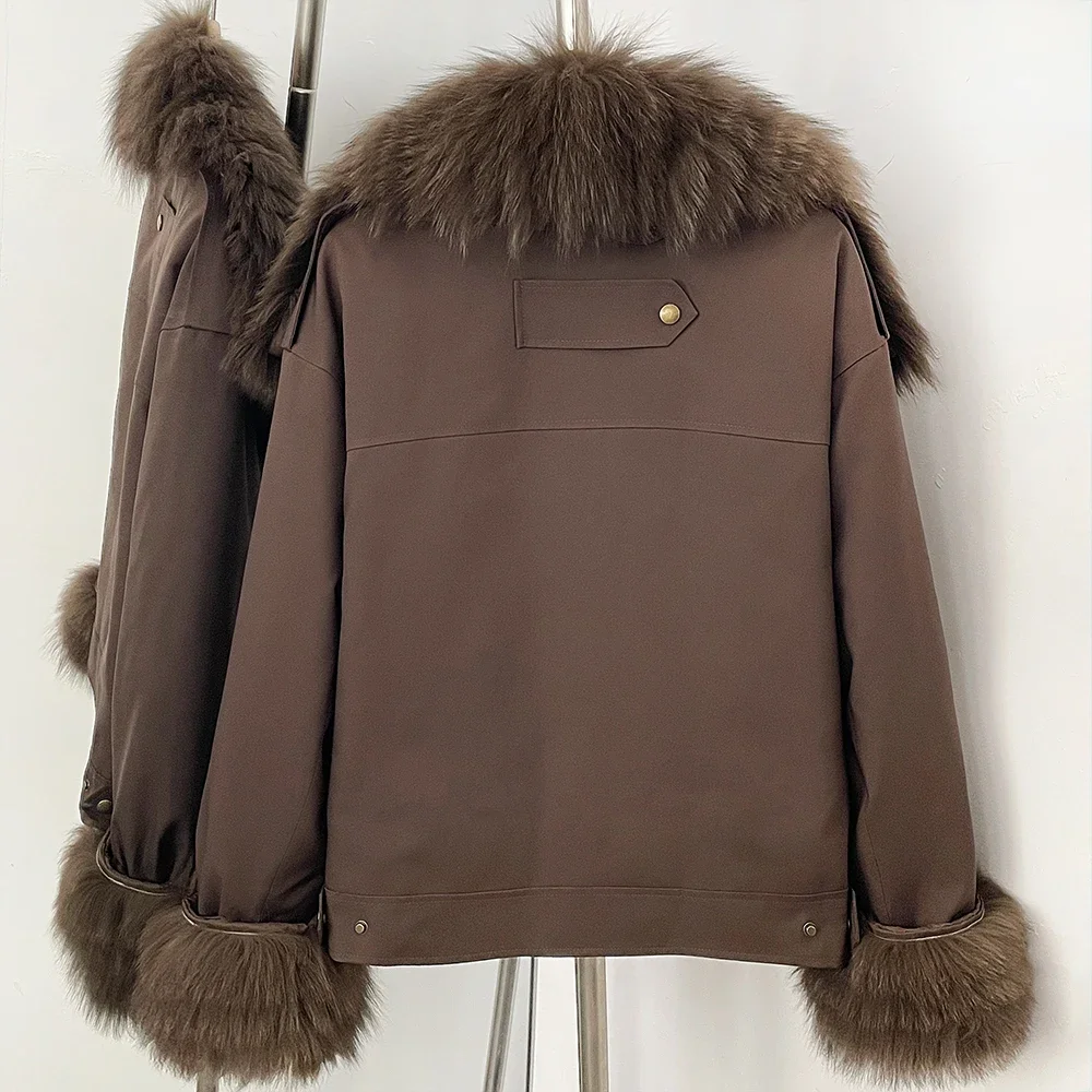 OFTBUY 2026 New Winter Duck Down Women Real Fox Fur Collar Parka Female Warm Puffer Jacket Fur Cuffs Casual Coat Outerwear