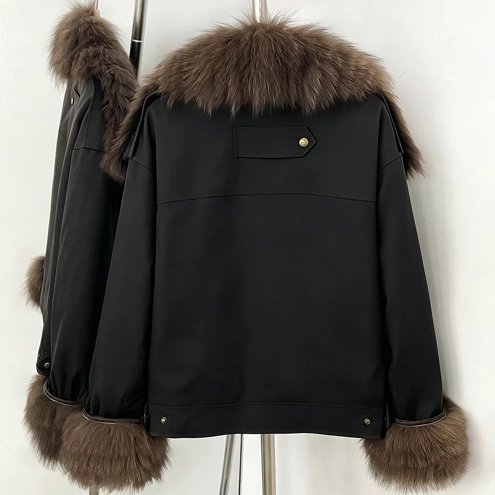 OFTBUY 2026 New Winter Duck Down Women Real Fox Fur Collar Parka Female Warm Puffer Jacket Fur Cuffs Casual Coat Outerwear