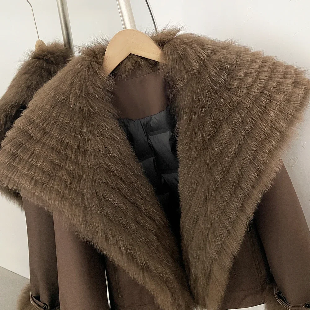 OFTBUY 2026 New Winter Duck Down Women Real Fox Fur Collar Parka Female Warm Puffer Jacket Fur Cuffs Casual Coat Outerwear