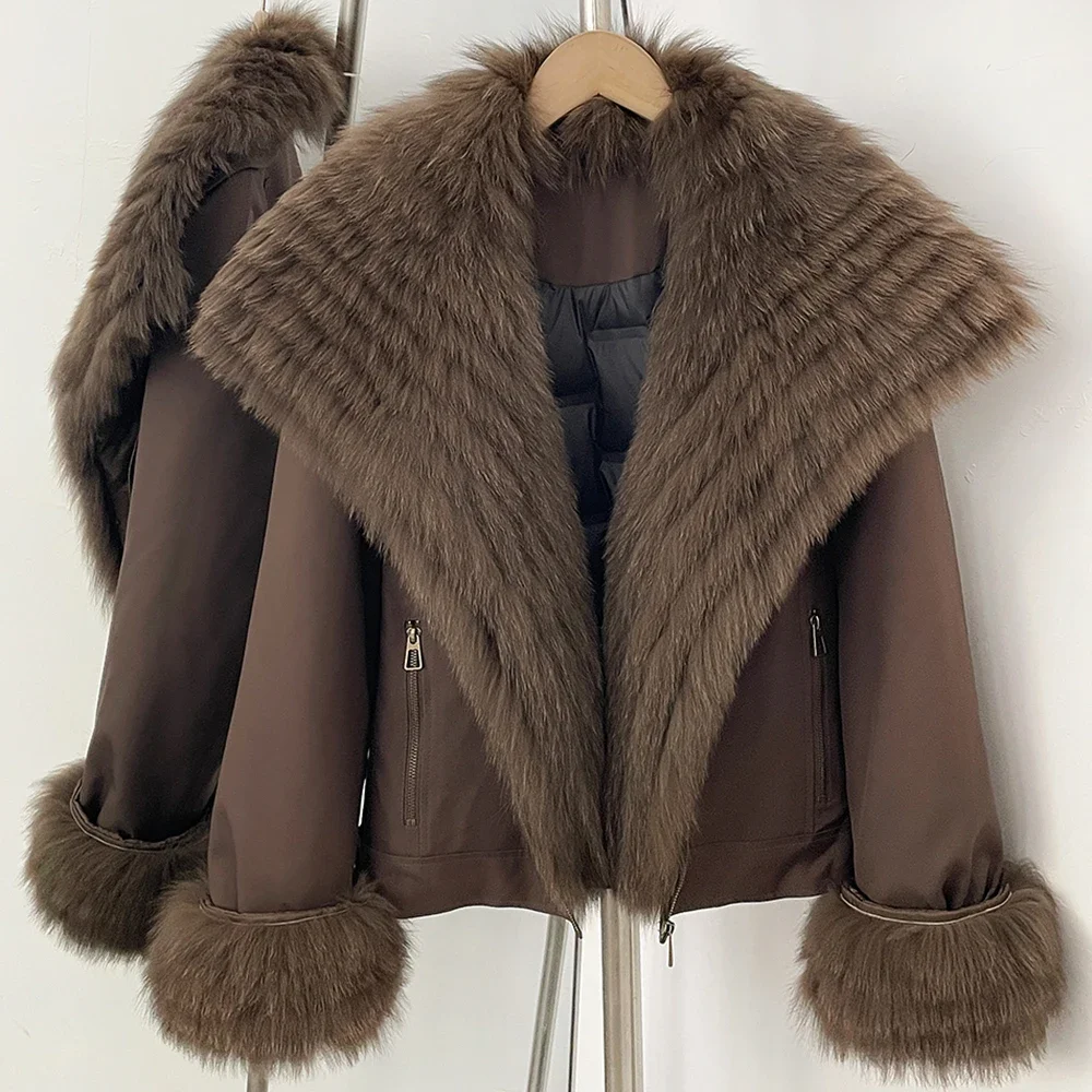 OFTBUY 2026 New Winter Duck Down Women Real Fox Fur Collar Parka Female Warm Puffer Jacket Fur Cuffs Casual Coat Outerwear