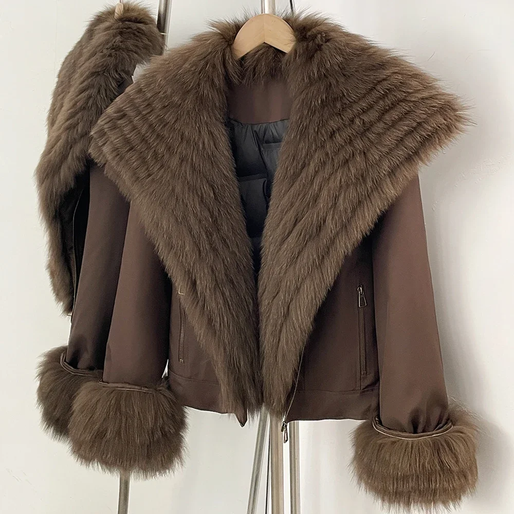 OFTBUY 2026 New Winter Duck Down Women Real Fox Fur Collar Parka Female Warm Puffer Jacket Fur Cuffs Casual Coat Outerwear