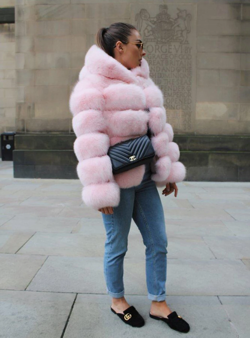 Luxury Real Fox Fur Coat Women Winter Thick Warm Hooded Fox FurJacket Short Bubble Real Fur Coats Outerwear Genuine Fur