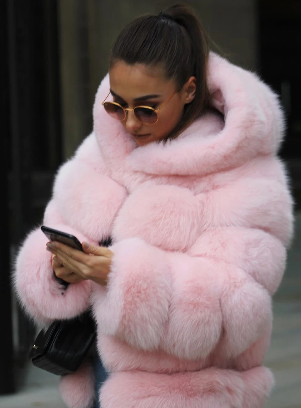 Luxury Real Fox Fur Coat Women Winter Thick Warm Hooded Fox FurJacket Short Bubble Real Fur Coats Outerwear Genuine Fur