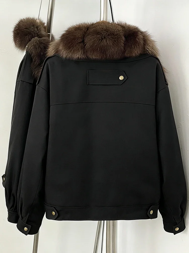 OFTBUY 2026 New Winter Women Windproof Parka Real Fox Fur Collar Duck Down Female Short Warm Jacket Casual Coat Outerwear