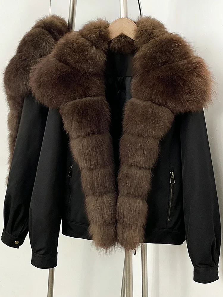 OFTBUY 2026 New Winter Women Windproof Parka Real Fox Fur Collar Duck Down Female Short Warm Jacket Casual Coat Outerwear