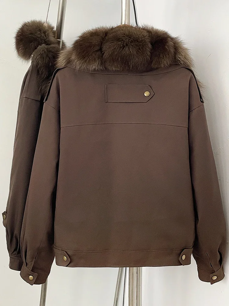 OFTBUY 2026 New Winter Women Windproof Parka Real Fox Fur Collar Duck Down Female Short Warm Jacket Casual Coat Outerwear