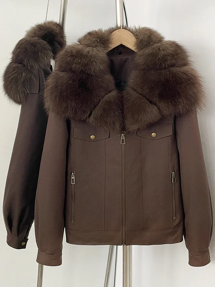 OFTBUY 2026 New Winter Women Windproof Parka Real Fox Fur Collar Duck Down Female Short Warm Jacket Casual Coat Outerwear