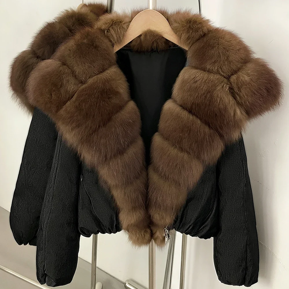 OFTBUY Large Natural Fox Raccoon Fur Parkas Female Outwear Short Puffer Coat Women 2026 New Thick 90% White Duck Down Jacket