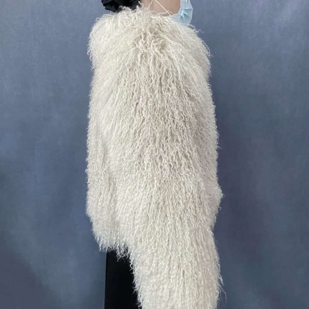 Mongolian Genuine Sheepskin Women's Winter High Quality Fashion Tibetan Sheepskin Jacket New Natural Sheepskin Stand Collar Coat