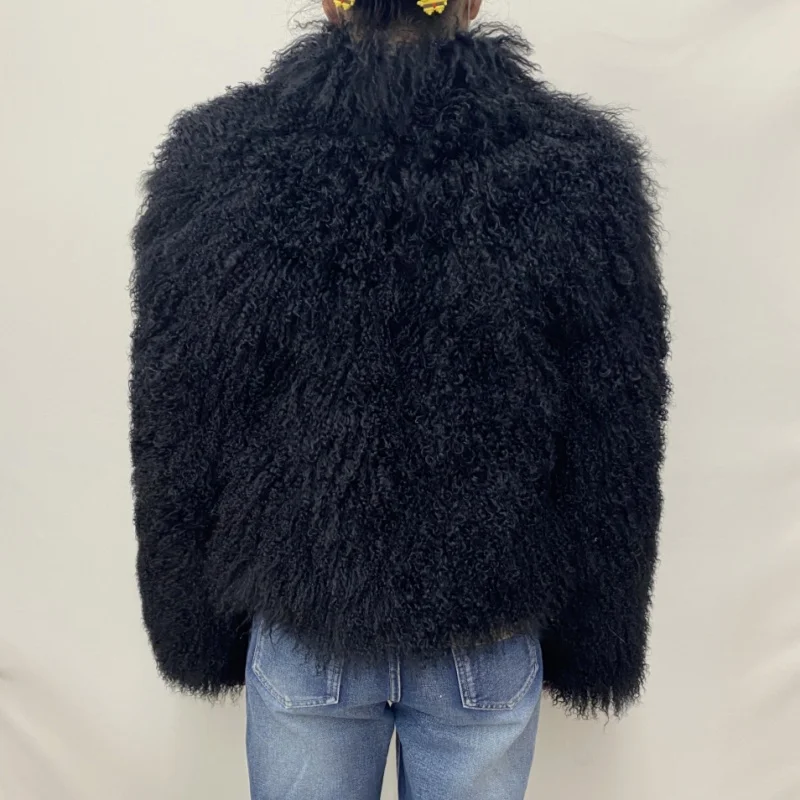 Mongolian Genuine Sheepskin Women's Winter High Quality Fashion Tibetan Sheepskin Jacket New Natural Sheepskin Stand Collar Coat