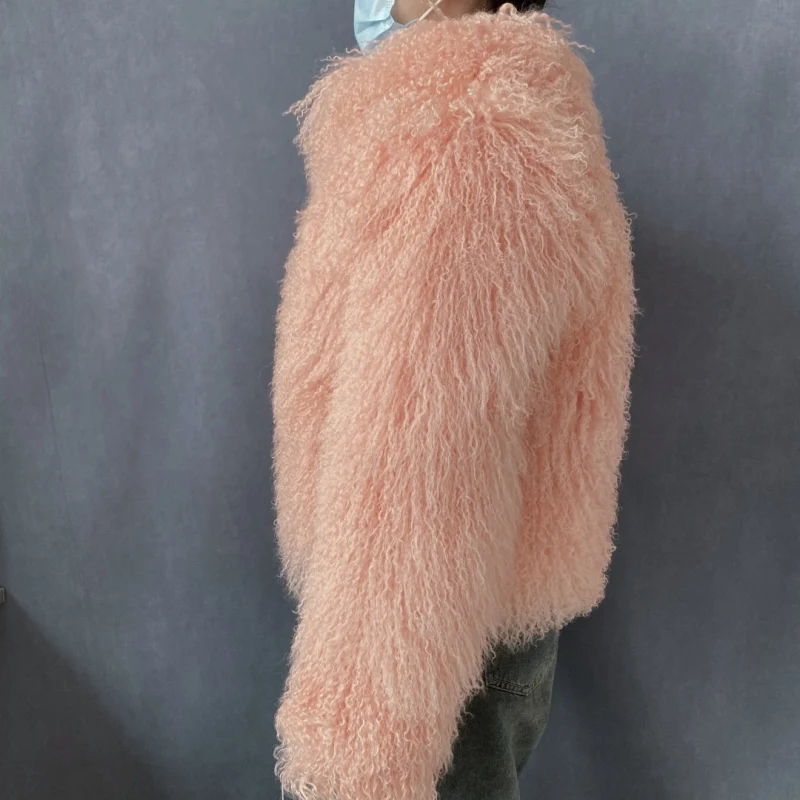 Mongolian Genuine Sheepskin Women's Winter High Quality Fashion Tibetan Sheepskin Jacket New Natural Sheepskin Stand Collar Coat