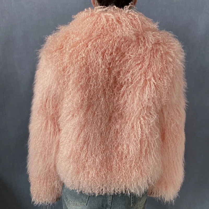 Mongolian Genuine Sheepskin Women's Winter High Quality Fashion Tibetan Sheepskin Jacket New Natural Sheepskin Stand Collar Coat
