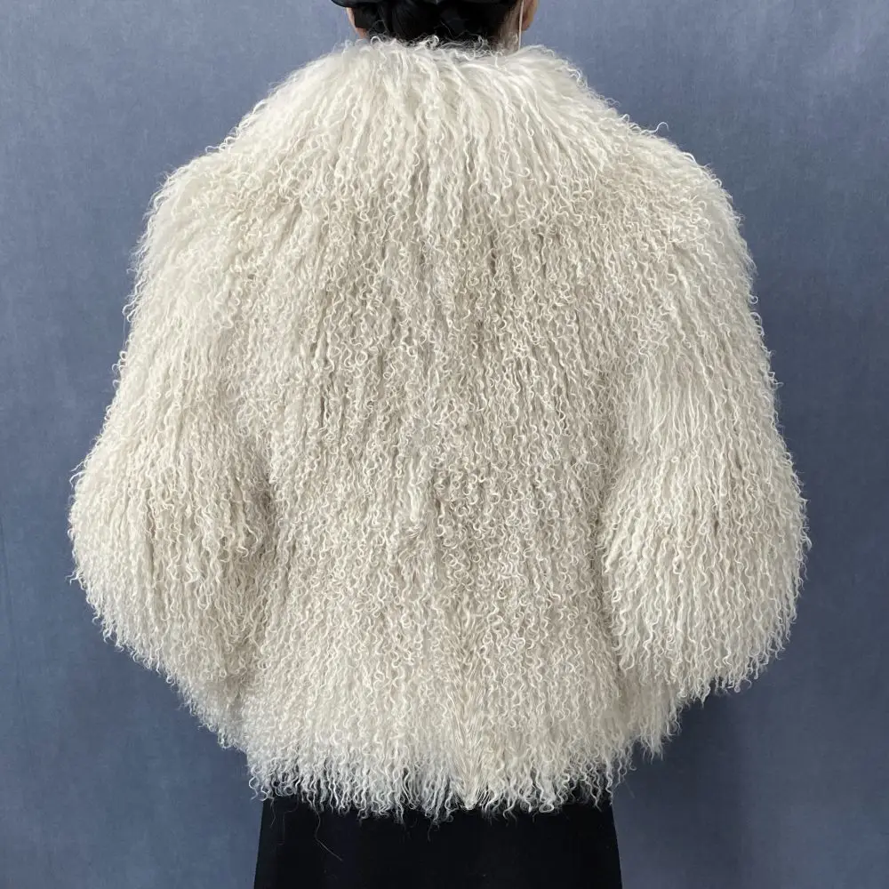 Mongolian Genuine Sheepskin Women's Winter High Quality Fashion Tibetan Sheepskin Jacket New Natural Sheepskin Stand Collar Coat