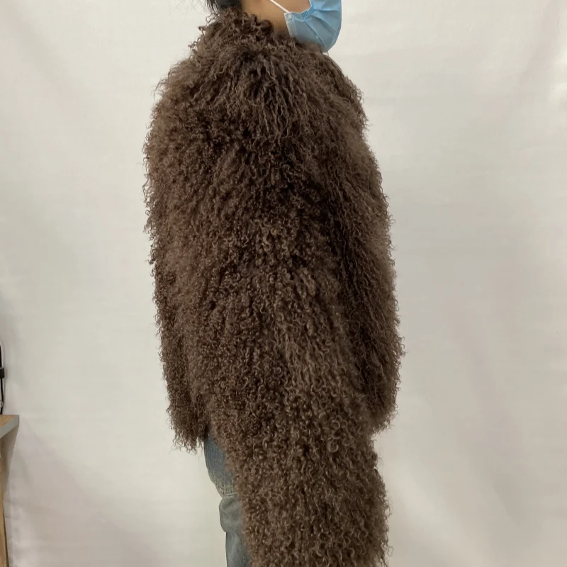 Mongolian Genuine Sheepskin Women's Winter High Quality Fashion Tibetan Sheepskin Jacket New Natural Sheepskin Stand Collar Coat