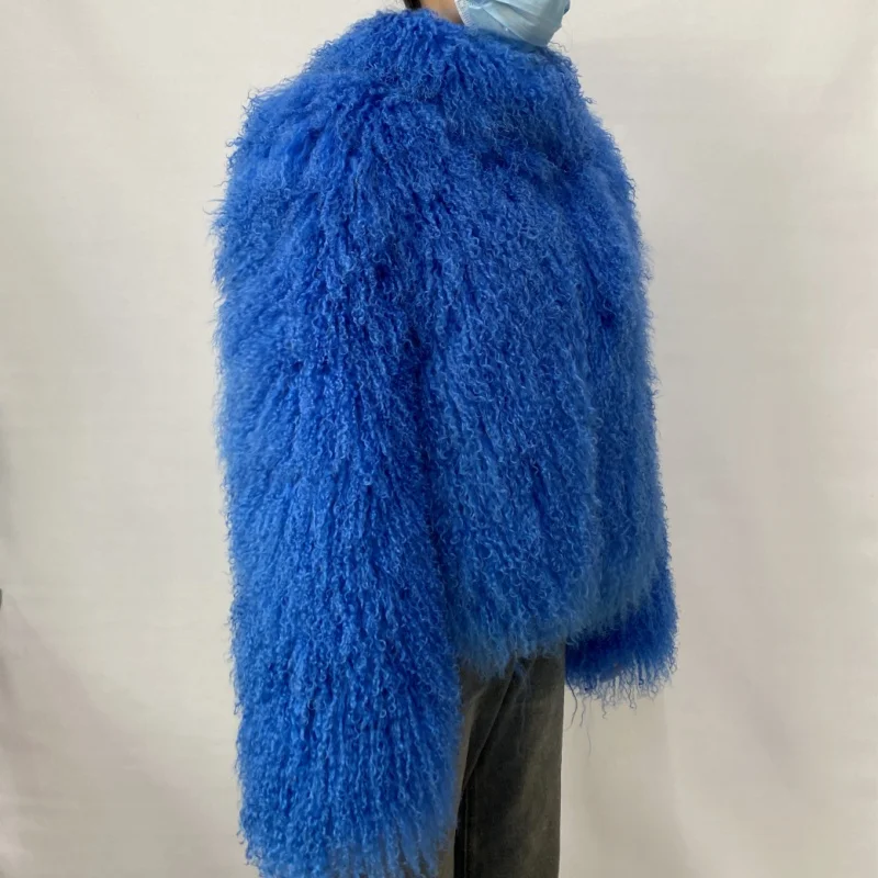 Mongolian Genuine Sheepskin Women's Winter High Quality Fashion Tibetan Sheepskin Jacket New Natural Sheepskin Stand Collar Coat