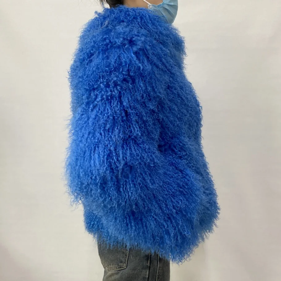 Mongolian Genuine Sheepskin Women's Winter High Quality Fashion Tibetan Sheepskin Jacket New Natural Sheepskin Stand Collar Coat