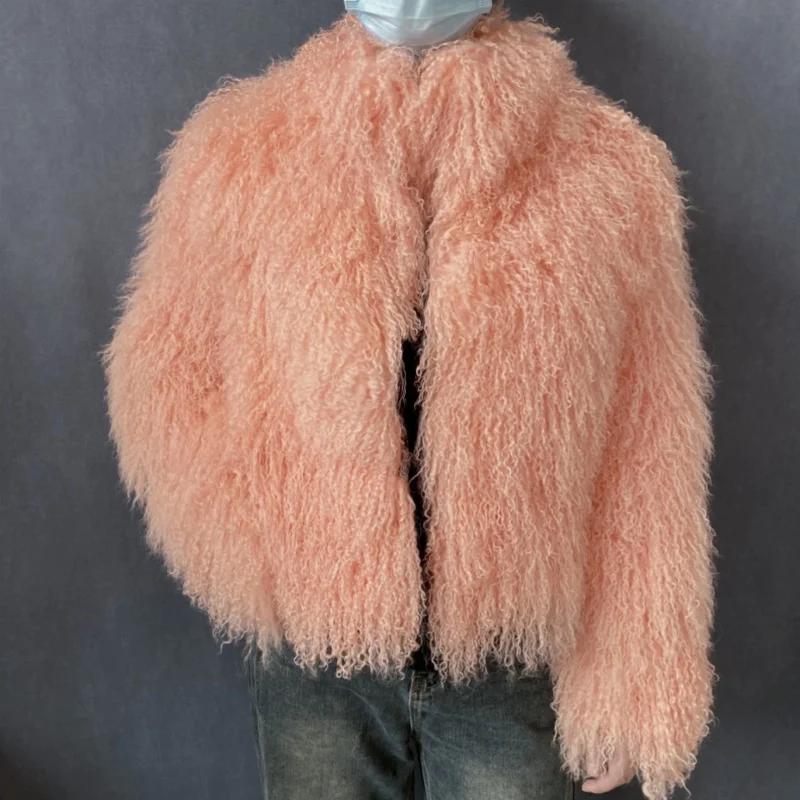 Mongolian Genuine Sheepskin Women's Winter High Quality Fashion Tibetan Sheepskin Jacket New Natural Sheepskin Stand Collar Coat
