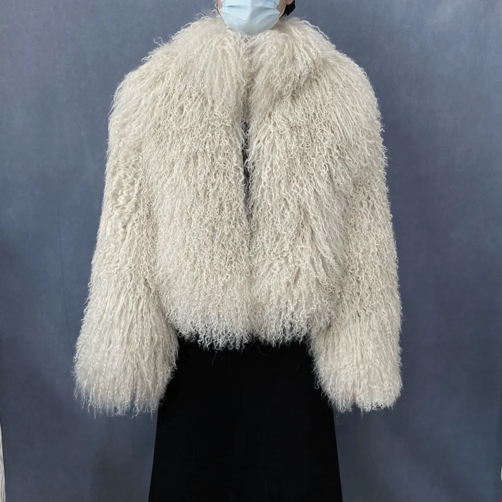 Mongolian Genuine Sheepskin Women's Winter High Quality Fashion Tibetan Sheepskin Jacket New Natural Sheepskin Stand Collar Coat