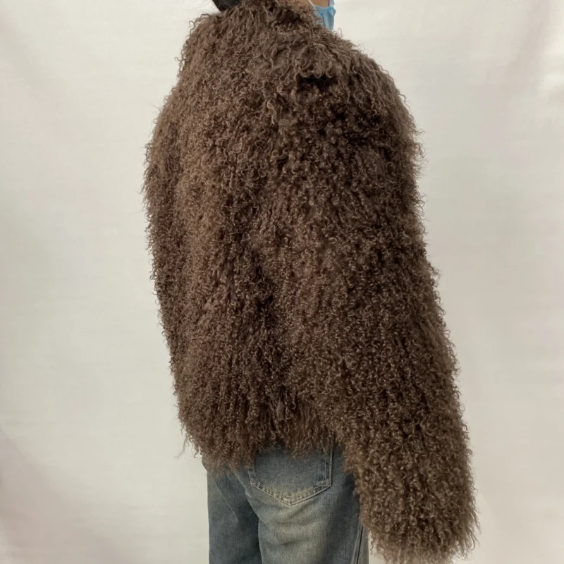 Mongolian Genuine Sheepskin Women's Winter High Quality Fashion Tibetan Sheepskin Jacket New Natural Sheepskin Stand Collar Coat