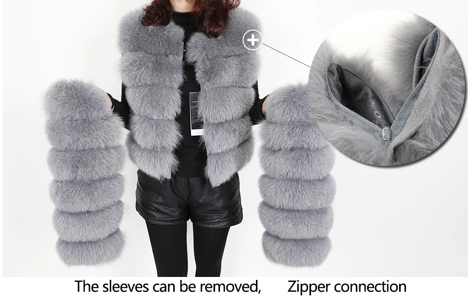 2025 MAOMAOKONG Natural Real Fox Fur Coat Women's Jackets Winter Furry Vest Luxury Beige Khaki Short Leather Female Clothing