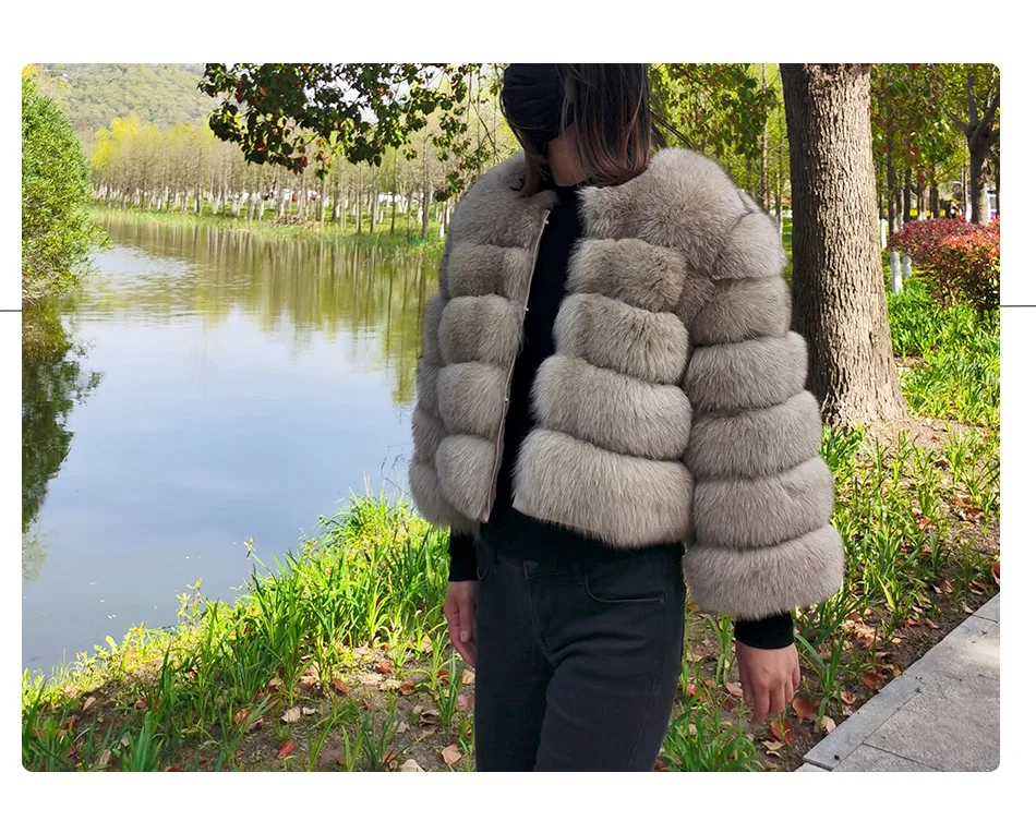 2025 MAOMAOKONG Natural Real Fox Fur Coat Women's Jackets Winter Furry Vest Luxury Beige Khaki Short Leather Female Clothing