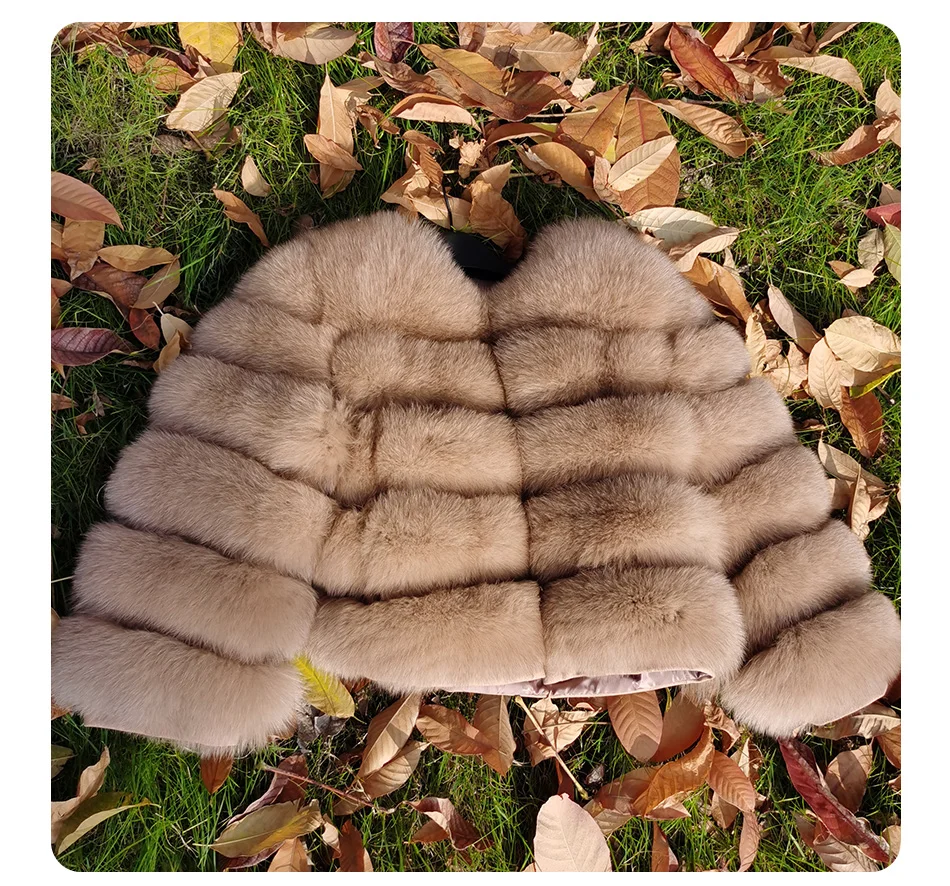 2025 MAOMAOKONG Natural Real Fox Fur Coat Women's Jackets Winter Furry Vest Luxury Beige Khaki Short Leather Female Clothing