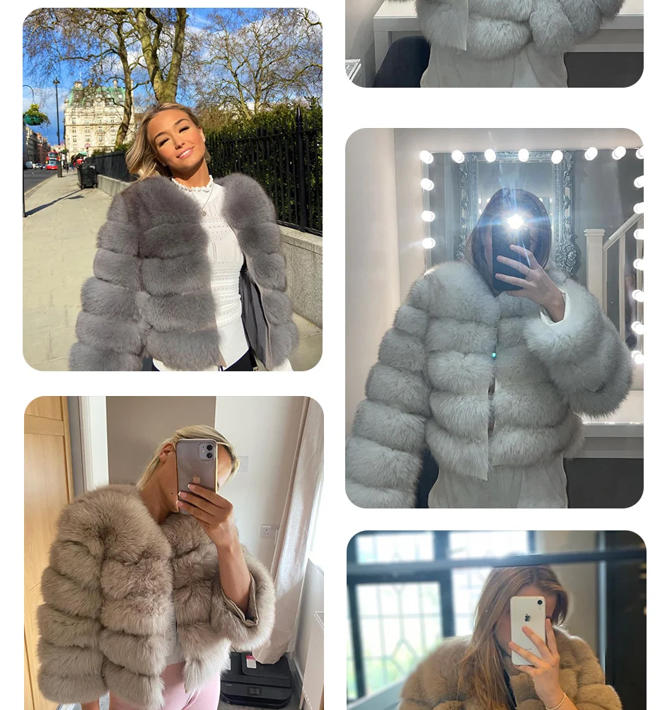 2025 MAOMAOKONG Natural Real Fox Fur Coat Women's Jackets Winter Furry Vest Luxury Beige Khaki Short Leather Female Clothing