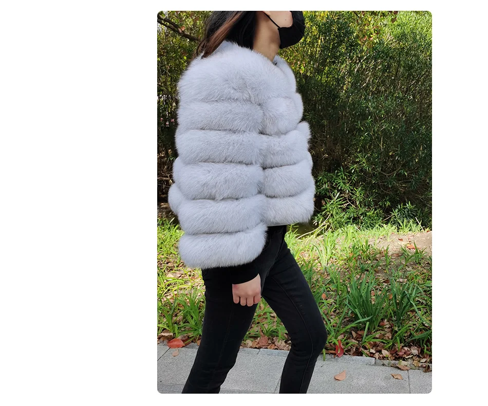 2025 MAOMAOKONG Natural Real Fox Fur Coat Women's Jackets Winter Furry Vest Luxury Beige Khaki Short Leather Female Clothing