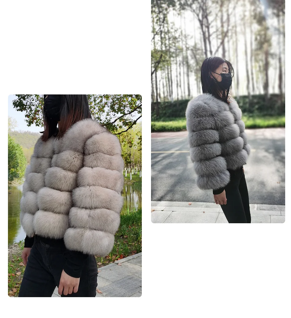 2025 MAOMAOKONG Natural Real Fox Fur Coat Women's Jackets Winter Furry Vest Luxury Beige Khaki Short Leather Female Clothing