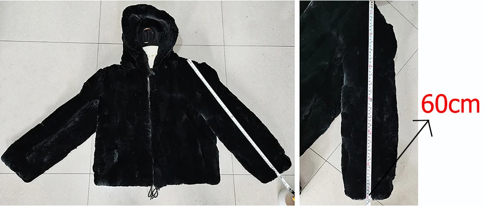 Luxury Women Winter Warm Real Rex Rabbit Fur Hooded Coat Natural Rex Rabbit Fur Jackets Lady Thick Real Rex Rabbit Fur Overcoat