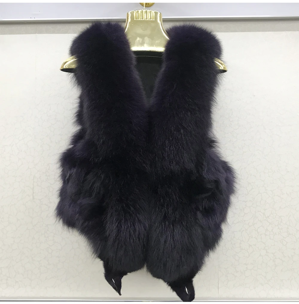 2026 Women Luxury 100% Genuine Real Fox Fur Vest Natural Soft Fox Fur Sleeveless Jacket New Lady Quality Warm Real Fox Fur Gilet