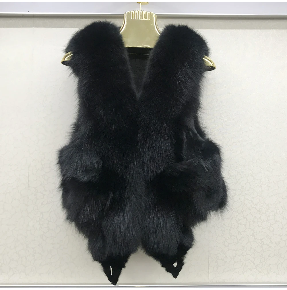 2026 Women Luxury 100% Genuine Real Fox Fur Vest Natural Soft Fox Fur Sleeveless Jacket New Lady Quality Warm Real Fox Fur Gilet