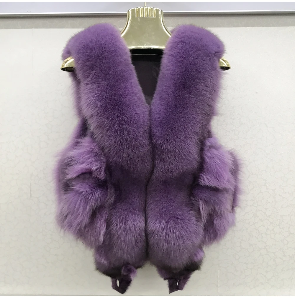 2026 Women Luxury 100% Genuine Real Fox Fur Vest Natural Soft Fox Fur Sleeveless Jacket New Lady Quality Warm Real Fox Fur Gilet