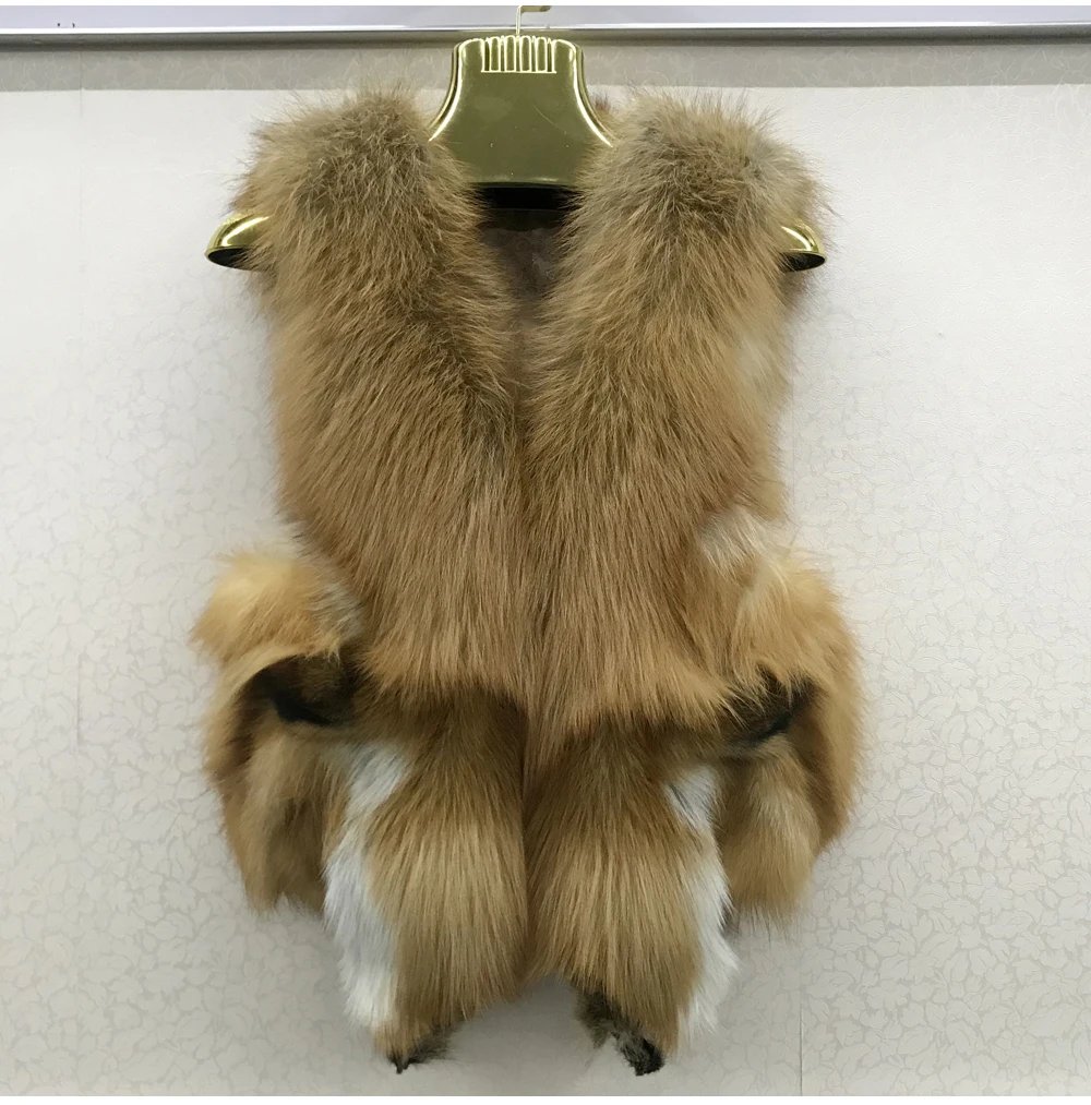 2026 Women Luxury 100% Genuine Real Fox Fur Vest Natural Soft Fox Fur Sleeveless Jacket New Lady Quality Warm Real Fox Fur Gilet