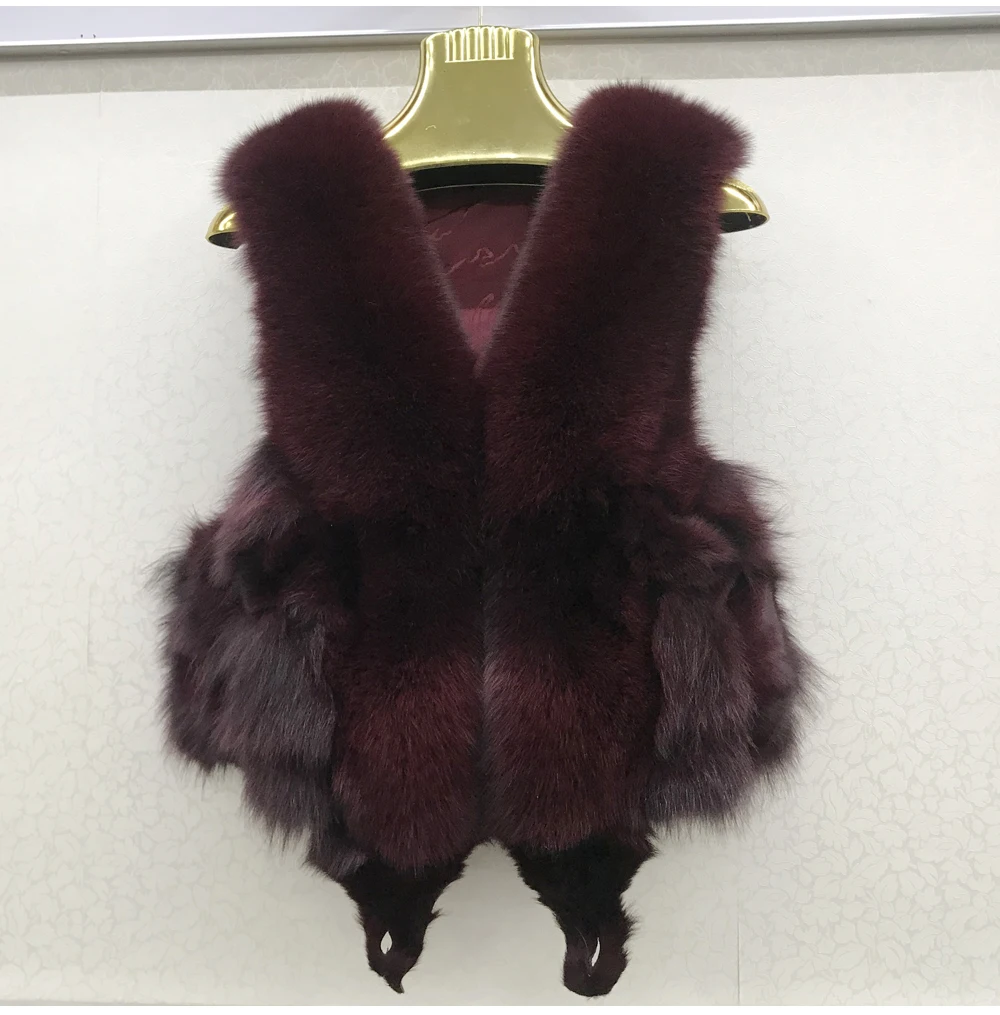 2026 Women Luxury 100% Genuine Real Fox Fur Vest Natural Soft Fox Fur Sleeveless Jacket New Lady Quality Warm Real Fox Fur Gilet