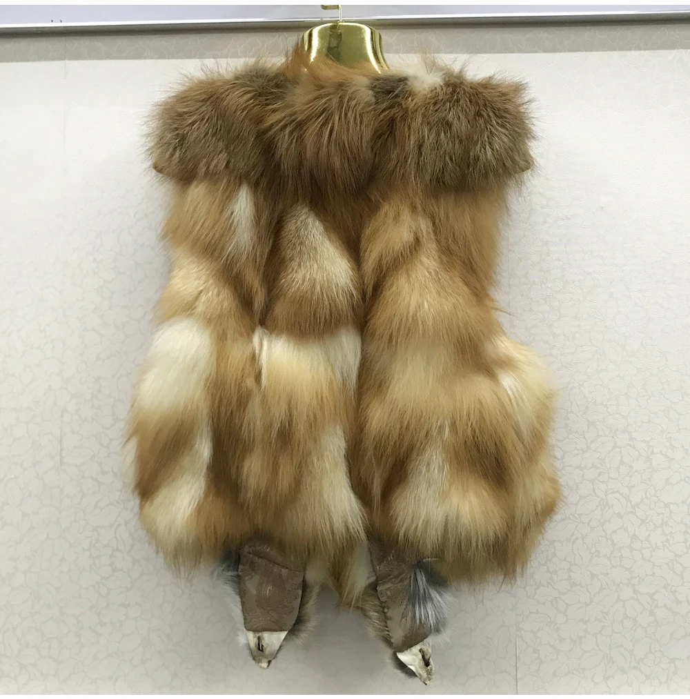 2026 Women Luxury 100% Genuine Real Fox Fur Vest Natural Soft Fox Fur Sleeveless Jacket New Lady Quality Warm Real Fox Fur Gilet