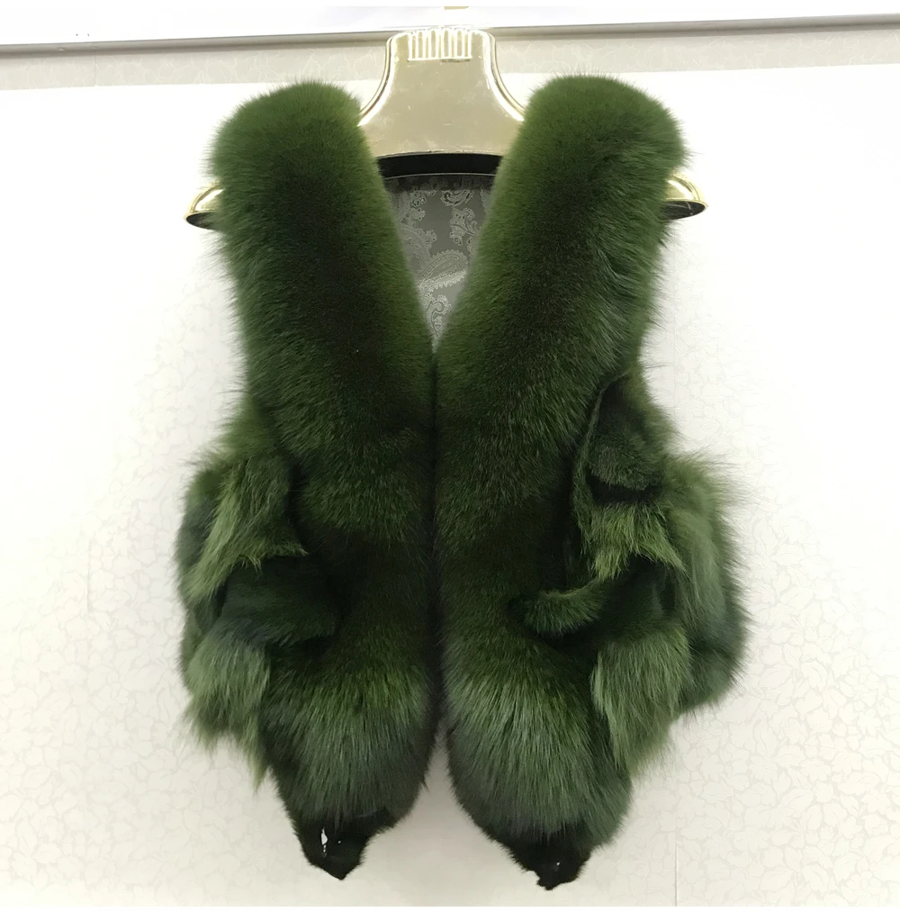 2026 Women Luxury 100% Genuine Real Fox Fur Vest Natural Soft Fox Fur Sleeveless Jacket New Lady Quality Warm Real Fox Fur Gilet