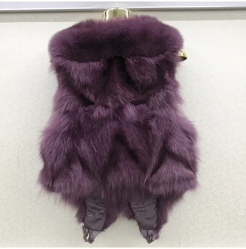 2026 Women Luxury 100% Genuine Real Fox Fur Vest Natural Soft Fox Fur Sleeveless Jacket New Lady Quality Warm Real Fox Fur Gilet