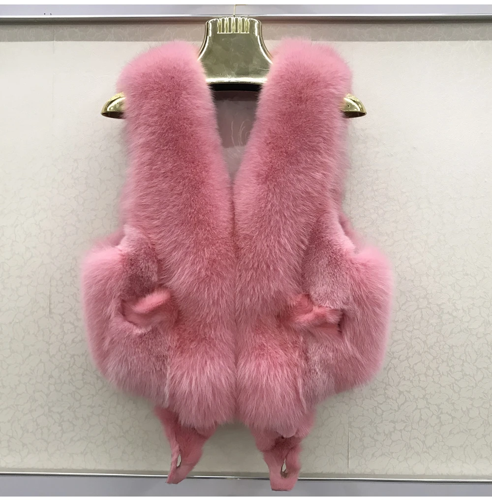 2026 Women Luxury 100% Genuine Real Fox Fur Vest Natural Soft Fox Fur Sleeveless Jacket New Lady Quality Warm Real Fox Fur Gilet