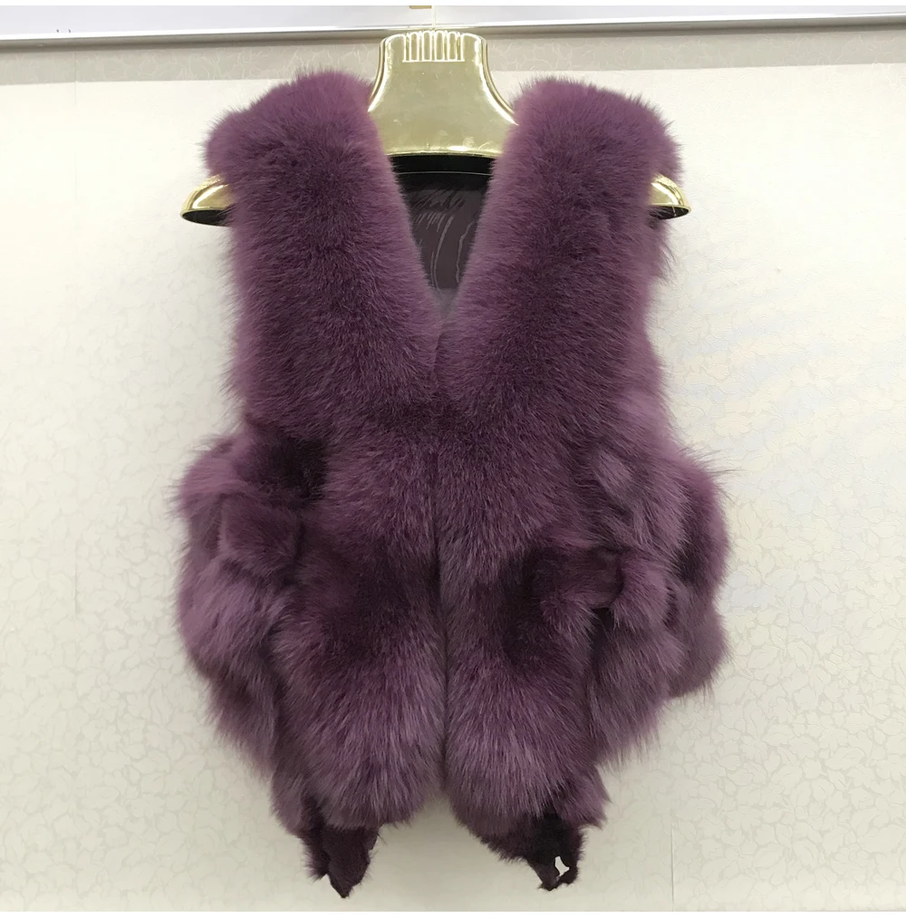 2026 Women Luxury 100% Genuine Real Fox Fur Vest Natural Soft Fox Fur Sleeveless Jacket New Lady Quality Warm Real Fox Fur Gilet