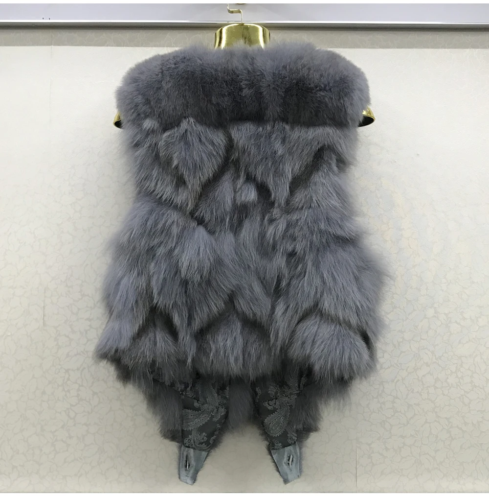 2026 Women Luxury 100% Genuine Real Fox Fur Vest Natural Soft Fox Fur Sleeveless Jacket New Lady Quality Warm Real Fox Fur Gilet