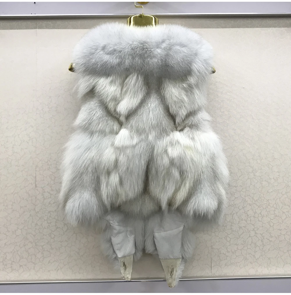 2026 Women Luxury 100% Genuine Real Fox Fur Vest Natural Soft Fox Fur Sleeveless Jacket New Lady Quality Warm Real Fox Fur Gilet